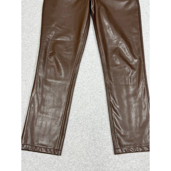 Abercrombie & Fitch Womens Size 0/25 Curve Love 90's Straight Faux Leather Pants - Picture 14 of 14
